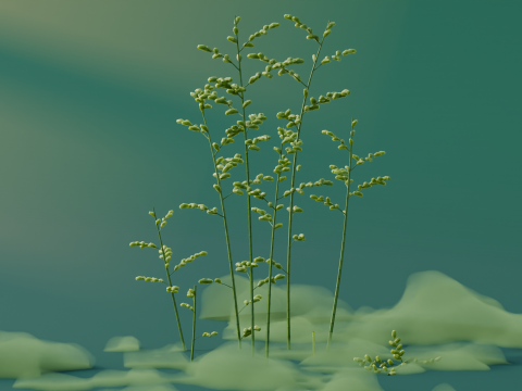 Low Poly Bamboo Trees Model 3D