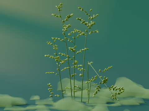 Low Poly Bamboo Trees Model 3D