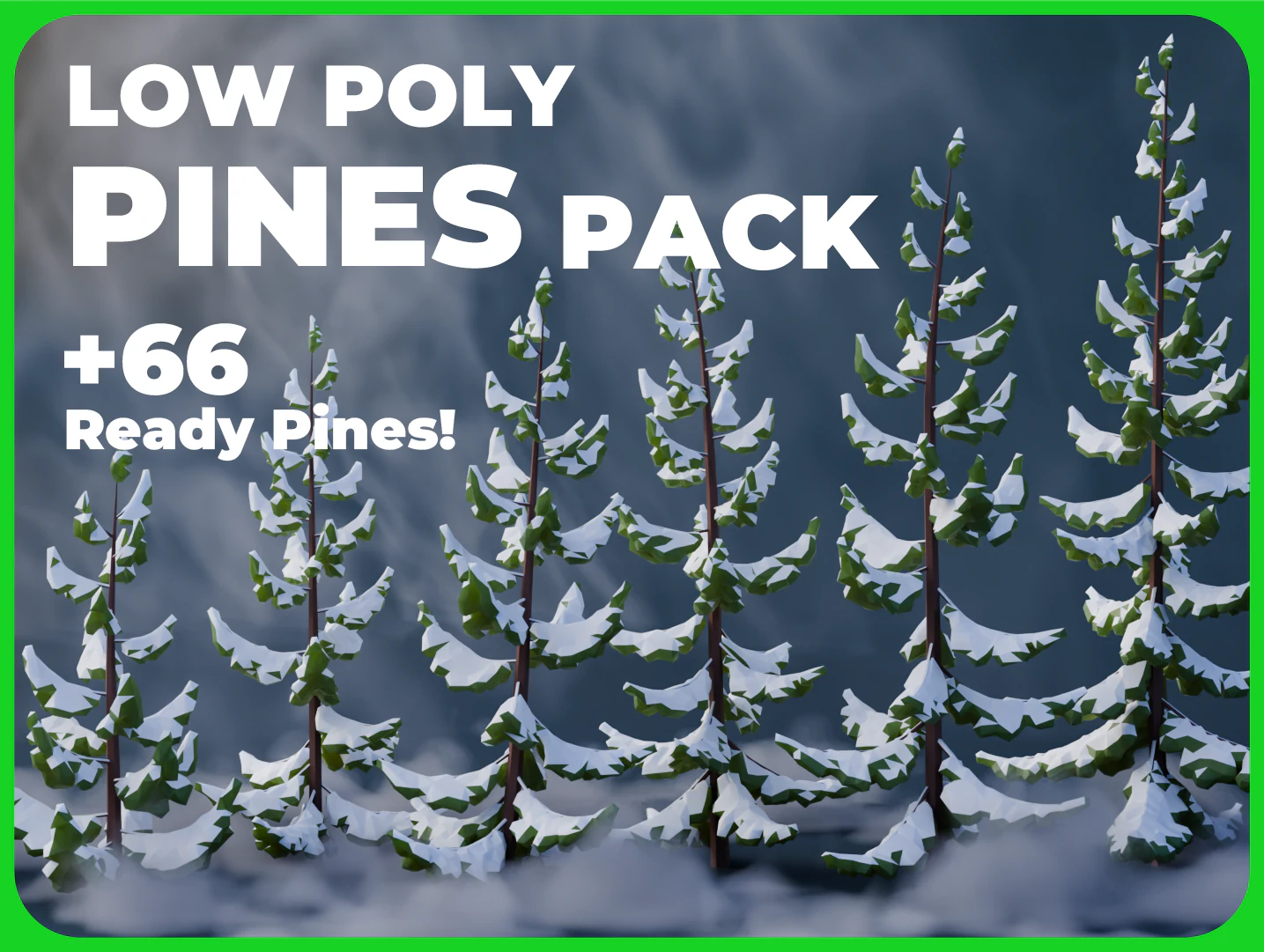 Low Poly Pines 3D Model .c4d .max .obj .3ds .fbx .stl .blend 