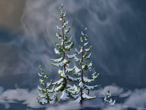 Low Poly Pines 3D मॉडल