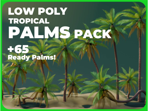 Low Poly Tropical Palms Model 3D