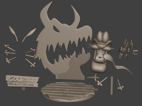 Courage the cowardly dog 3D Print Model