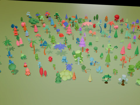 Mega Stylized Low Poly Tree Pack 20 Unique Models for Games 3D Model