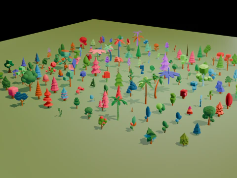 Mega Stylized Low Poly Tree Pack 20 Unique Models for Games 3D Model