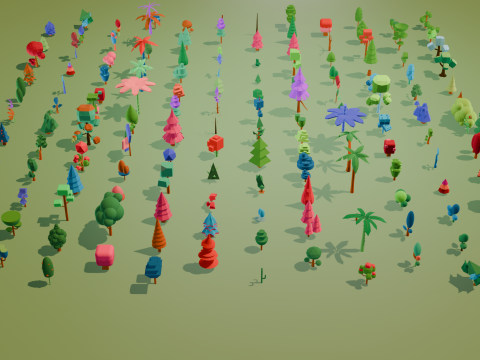 Mega Stylized Low Poly Tree Pack 20 Unique Models for Games Modello 3D