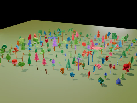Mega Stylized Low Poly Tree Pack 20 Unique Models for Games 3D Model