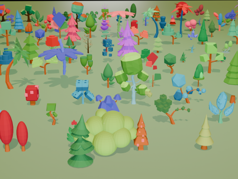 Mega Stylized Low Poly Tree Pack 20 Unique Models for Games Modello 3D