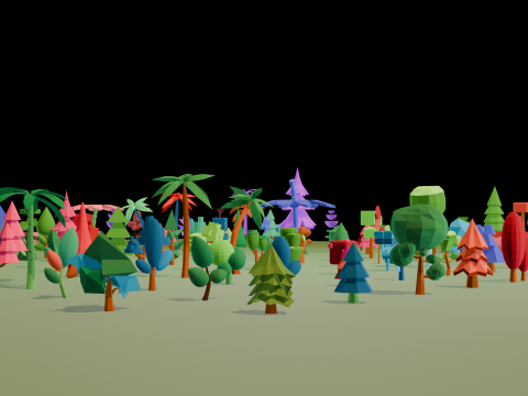 Mega Stylized Low Poly Tree Pack 20 Unique Models for Games Modello 3D