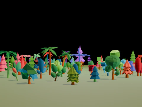 Mega Stylized Low Poly Tree Pack 20 Unique Models for Games 3D Model