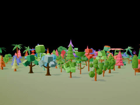 Mega Stylized Low Poly Tree Pack 20 Unique Models for Games 3D Model