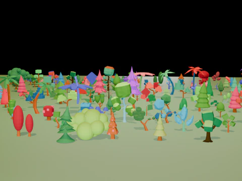 Mega Stylized Low Poly Tree Pack 20 Unique Models for Games 3D Model