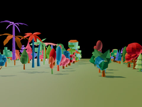 Mega Stylized Low Poly Tree Pack 20 Unique Models for Games 3D Model