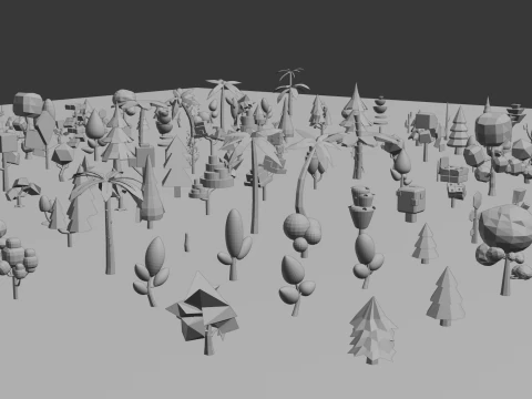 Mega Stylized Low Poly Tree Pack 20 Unique Models for Games 3D Model