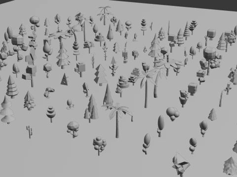 Mega Stylized Low Poly Tree Pack 20 Unique Models for Games 3D Model
