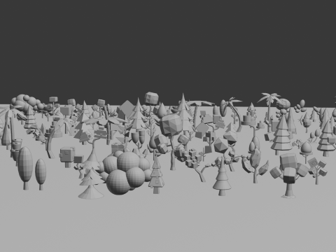 Mega Stylized Low Poly Tree Pack 20 Unique Models for Games Modello 3D