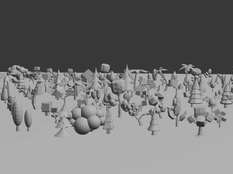 Mega Stylized Low Poly Tree Pack 20 Unique Models for Games 3D Model