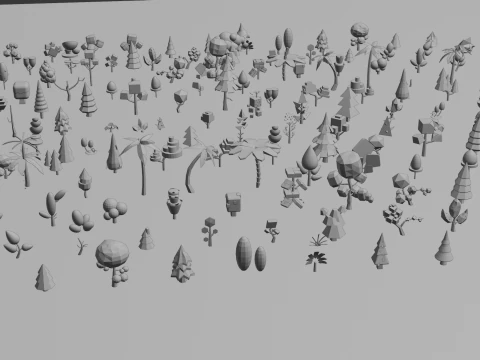 Mega Stylized Low Poly Tree Pack 20 Unique Models for Games 3D Model