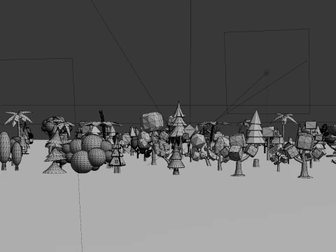 Mega Stylized Low Poly Tree Pack 20 Unique Models for Games 3D Model