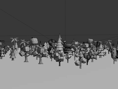 Mega Stylized Low Poly Tree Pack 20 Unique Models for Games 3D Model