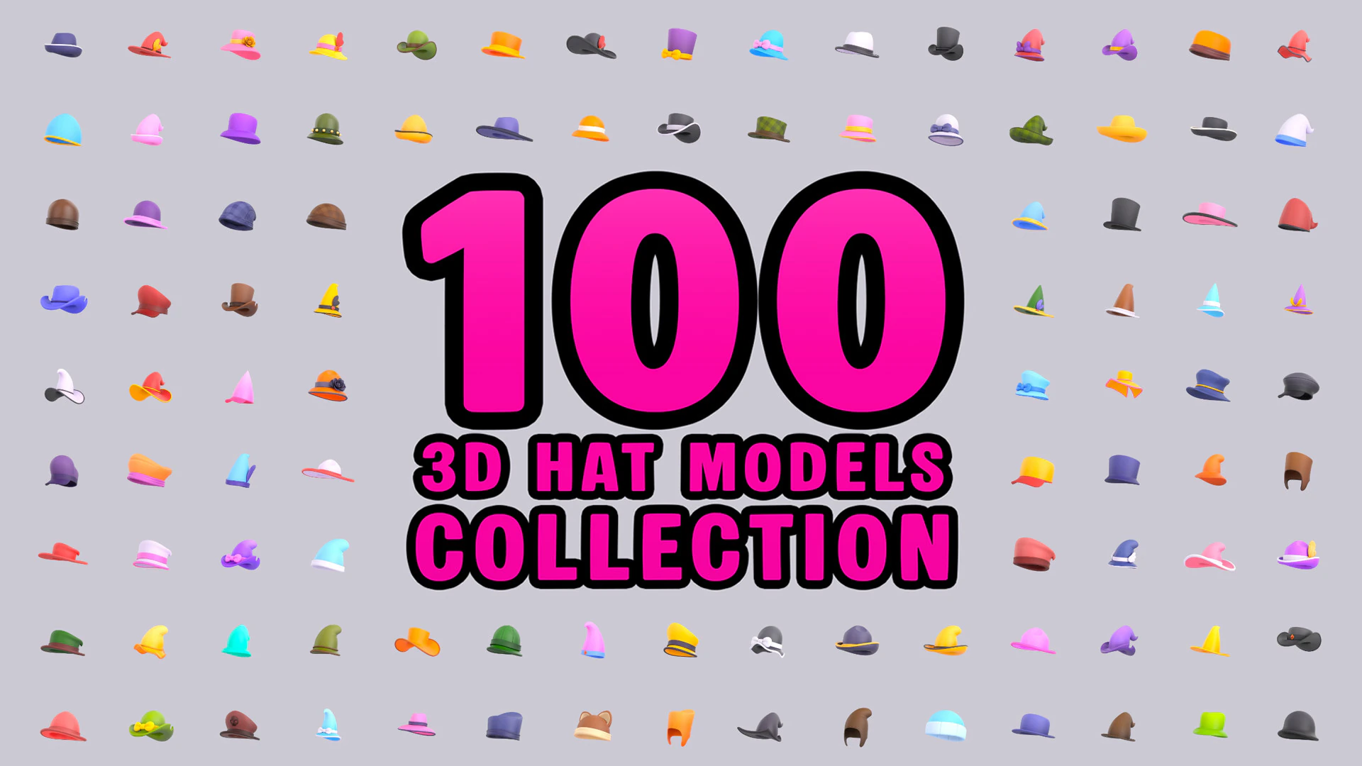Hat Collection Vol 1 3D Model .c4d .max .obj .3ds .fbx .stl .blend 