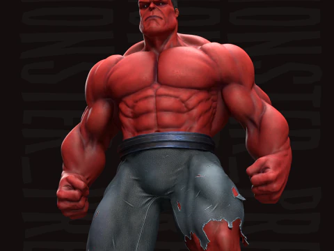 Impress&atilde;o 3D GRATUITA do Hulk Vermelho Modelo Modelo de Impressão 3D