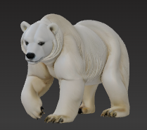 Realistic Polar Bear - Arctic Animal for Printing and Display Modello di stampa 3D .c4d .max .obj .3ds .fbx .stl .blend