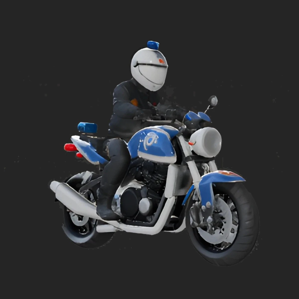 Realistic Detailed Police Motorcycle - Ready for Printing and Display 3D Print Model .c4d .max .obj .3ds .fbx .stl .blend 