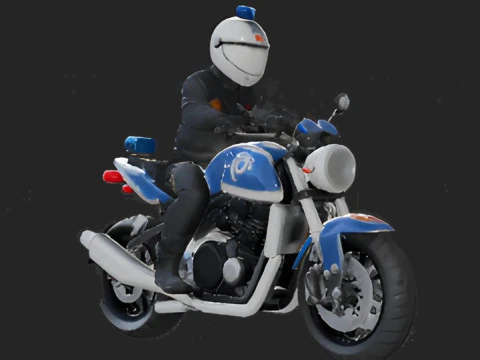 Realistic Detailed Police Motorcycle - Ready for Printing and Display 3D Print Model