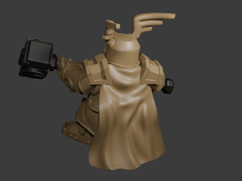 Dwarven Hammer Warrior 3D Printable Fantasy Miniature 3D Print Model