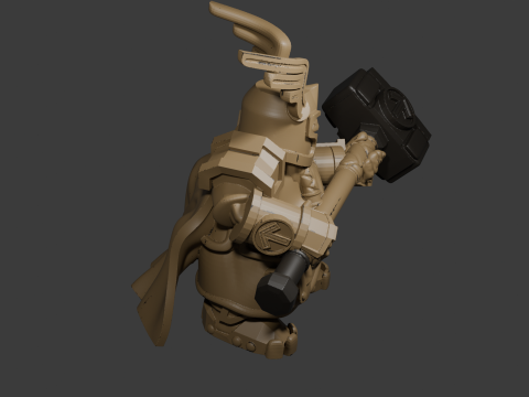 Dwarven Hammer Warrior 3D Printable Fantasy Miniature 3D Print Model