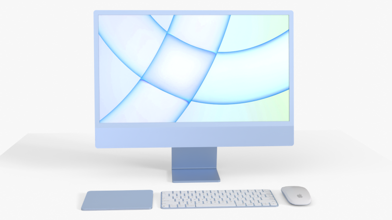 Realistic iMac setup STL 3D Printable with Accessories 3Dプリントモデル .c4d .max .obj .3ds .fbx .stl .blend