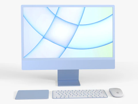 Realistisches iMac-Setup STL 3D-druckbar mit Zubehör 3D Druckmodell