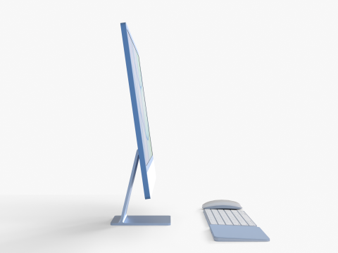 Realistic iMac setup STL 3D Printable with Accessories 3Dプリントモデル