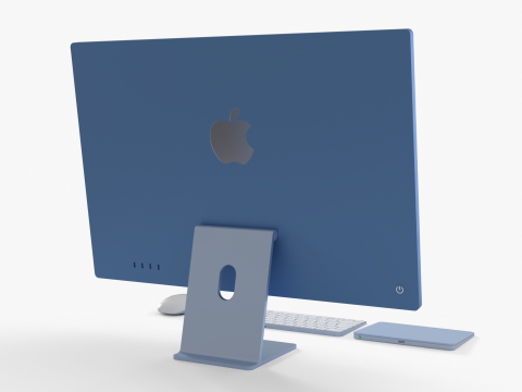 Realistic iMac setup STL 3D Printable with Accessories 3Dプリントモデル