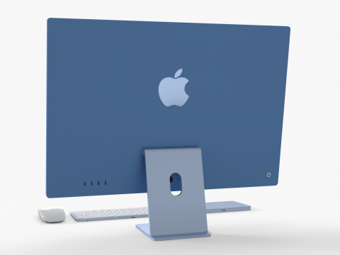 Realistic iMac setup STL 3D Printable with Accessories 3Dプリントモデル