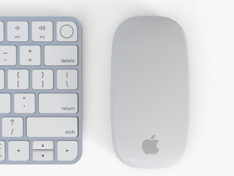 Realistic iMac setup STL 3D Printable with Accessories 3Dプリントモデル