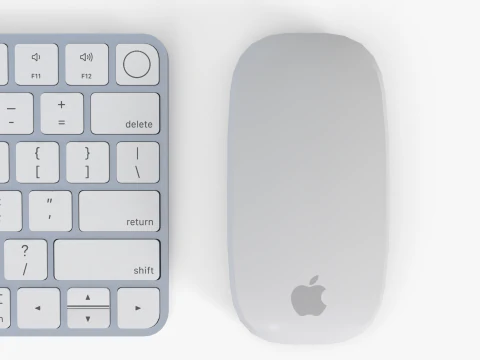 Realistic iMac setup STL 3D Printable with Accessories 3D Print Model