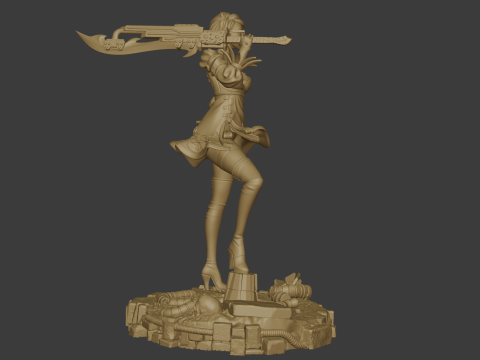 Steampunk Sorceress Highly Detailed 3D Printable Figurine 3D Baskı Modeli