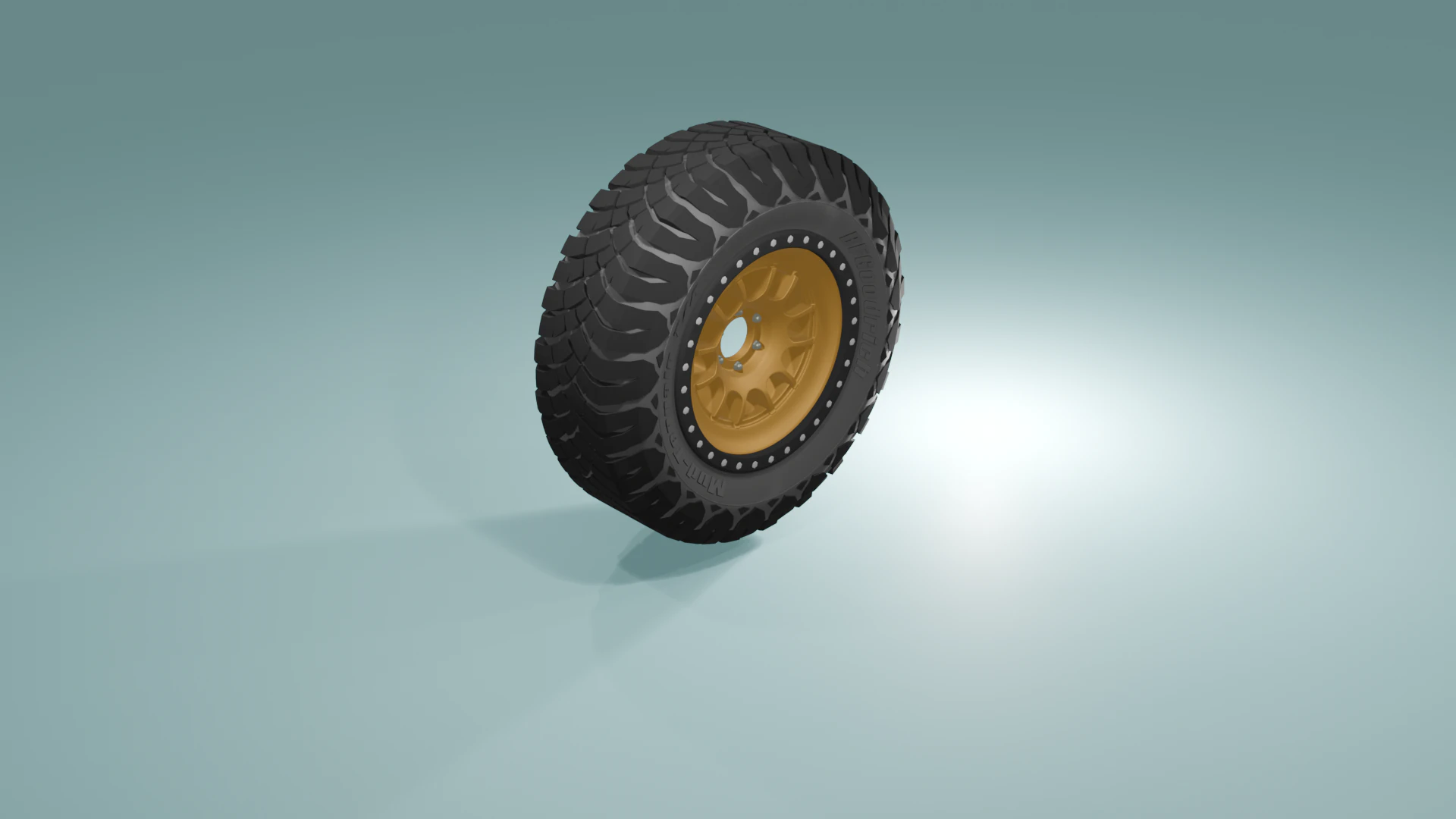 Heavy-Duty Off-Road Wheel 3D Printable Model 3D Print Model .c4d .max .obj .3ds .fbx .stl .blend 
