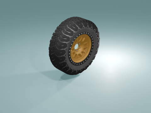 Heavy-Duty Off-Road Wheel 3D Printable Model Modelo de Impressão 3D