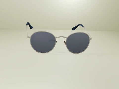 Lunettes de soleil modèle imprimable en 3D monture ronde Modèles 3D en vedette