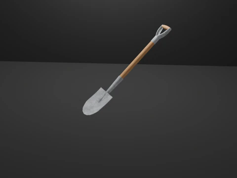 Realistic Round Point Shovel Model 3D Print Model