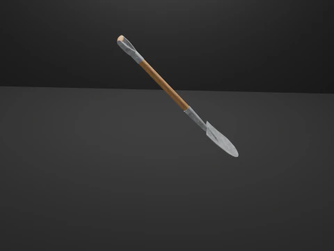 Realistic Round Point Shovel Model 3D Print Model