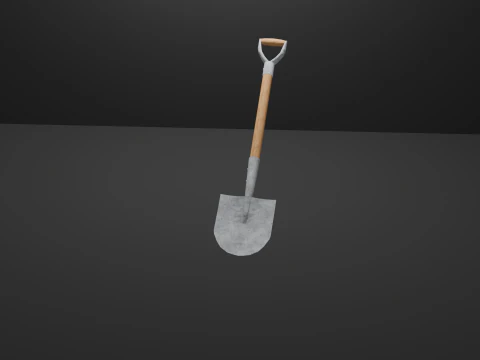Realistic Round Point Shovel Model 3D Print Model