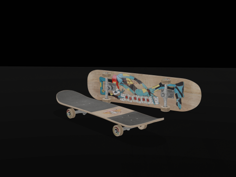 Realistic Powell Peralta Ray Barbee Skateboard 3D-printmodel