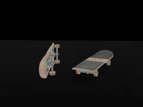 Realistic Powell Peralta Ray Barbee Skateboard 3D Print Model