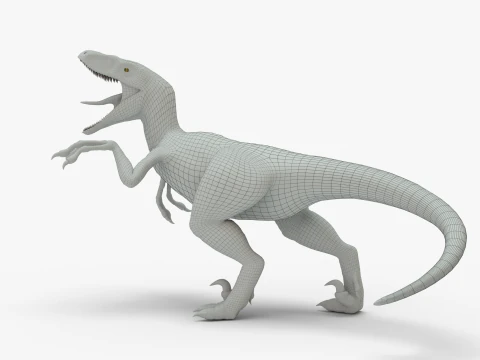 Realistic Velociraptor Rigged 3D Model