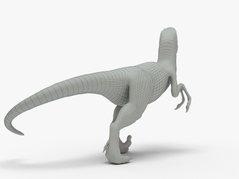 Velociraptor realista aparejado Modelo 3D