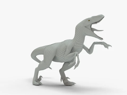 Realistic Velociraptor Rigged 3D Model
