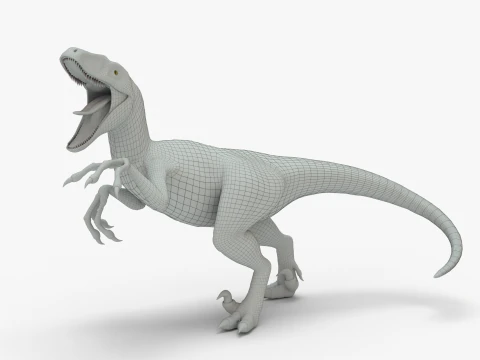 Realistic Velociraptor Rigged 3D Model